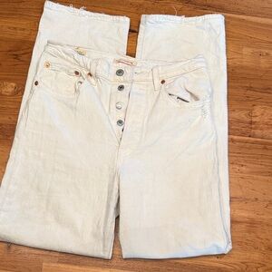 Levi’s Women’s Light Cream High-Rise Button-Fly Jeans